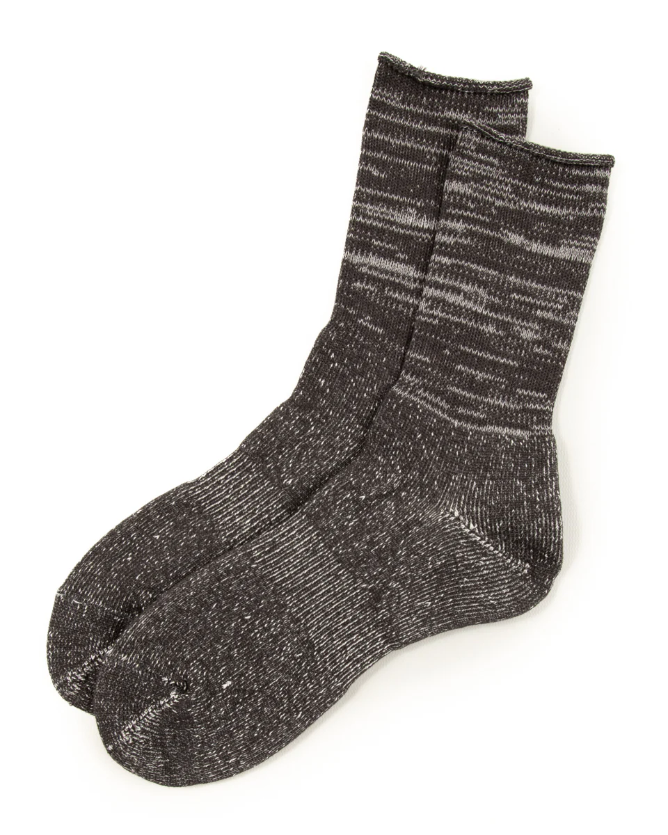 Washi Pile Crew Socks - Charcoal 1 Washi Pile Crew Socks - Charcoal