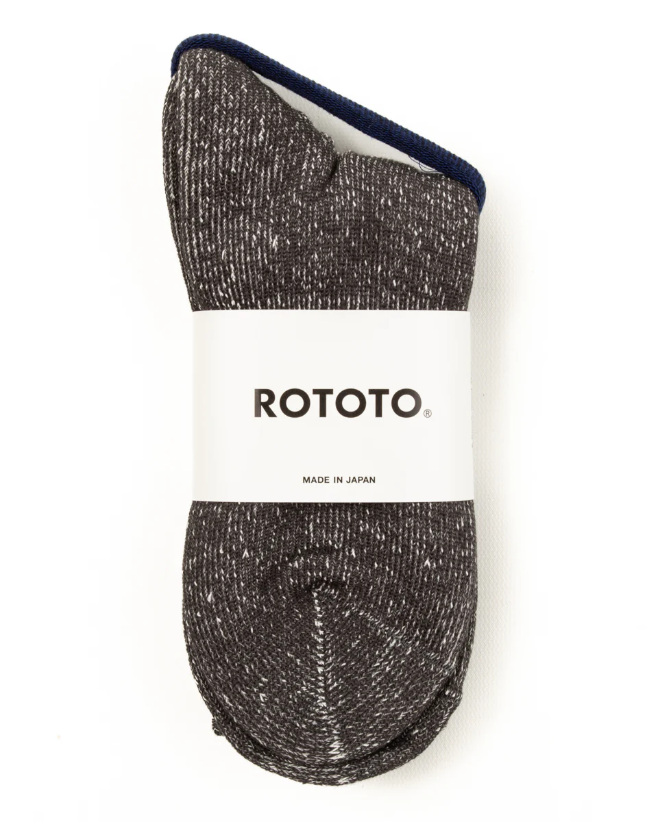 Washi Pile Crew Socks - Charcoal 2 Washi Pile Crew Socks - Charcoal