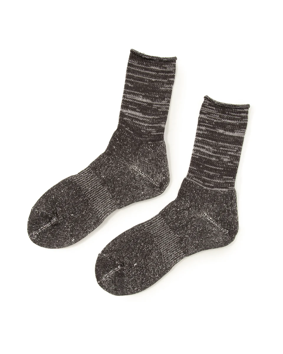 Washi Pile Crew Socks - Charcoal 3 Washi Pile Crew Socks - Charcoal