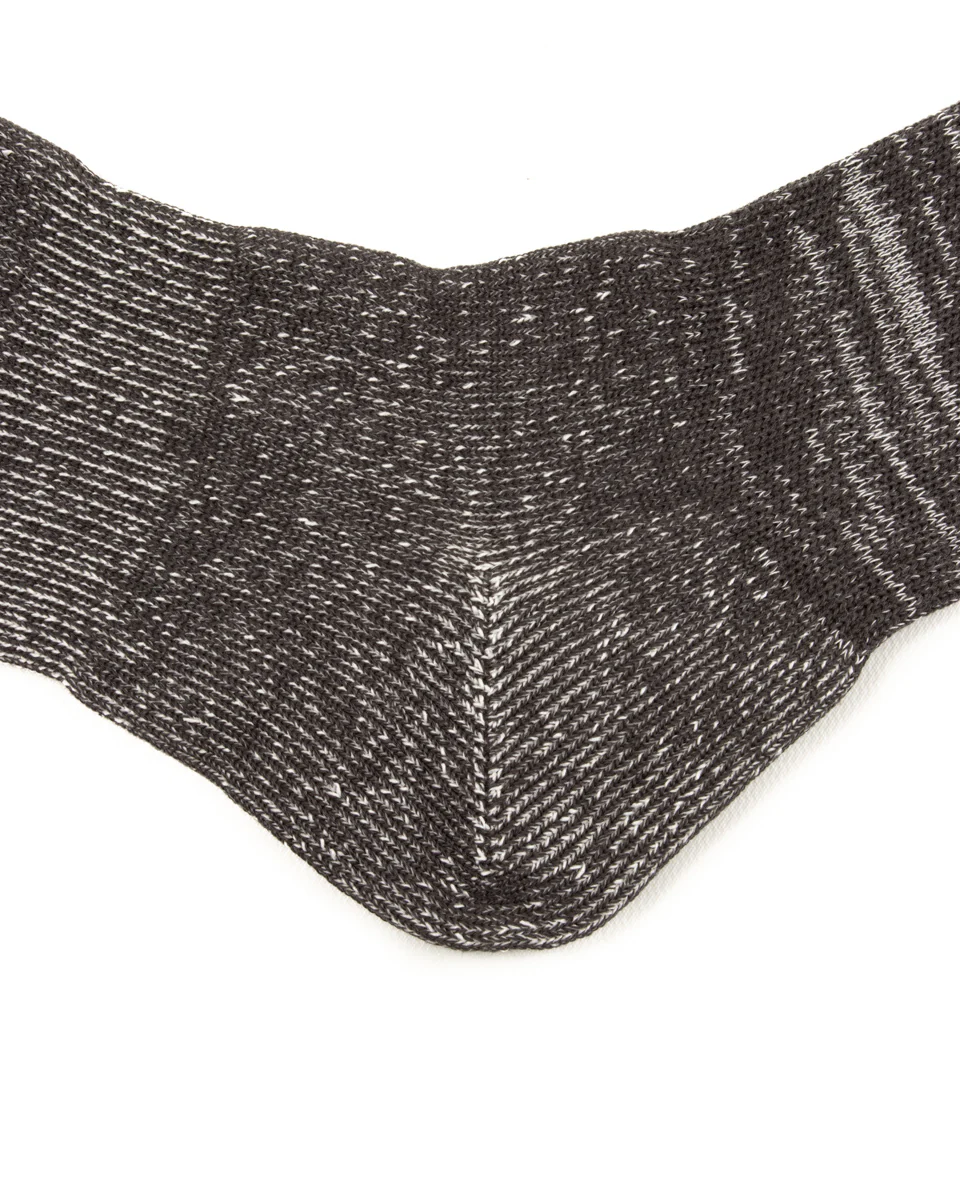 Washi Pile Crew Socks - Charcoal 5 Washi Pile Crew Socks - Charcoal