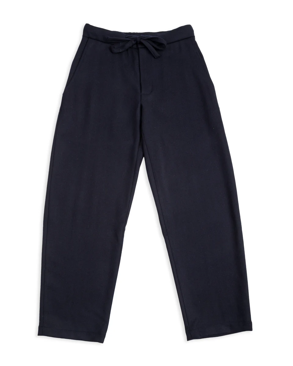 Lounge Trousers - Navy Lambswool Twill