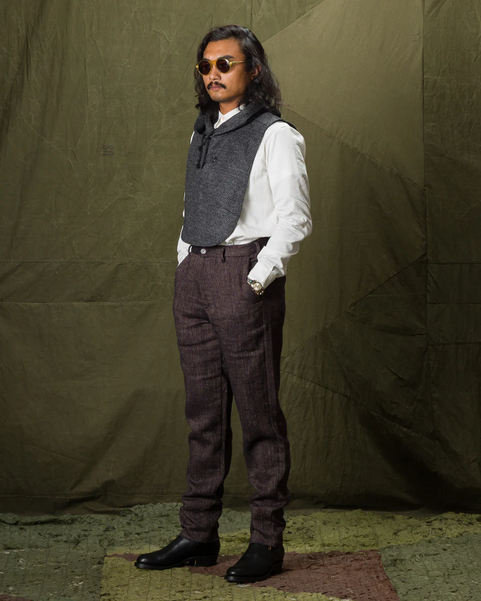 Logan Trousers - Melange Brown Herringbone 5 Logan Trousers - Melange Brown Herringbone