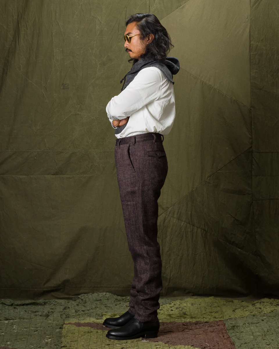 Logan Trousers - Melange Brown Herringbone 6 Logan Trousers - Melange Brown Herringbone