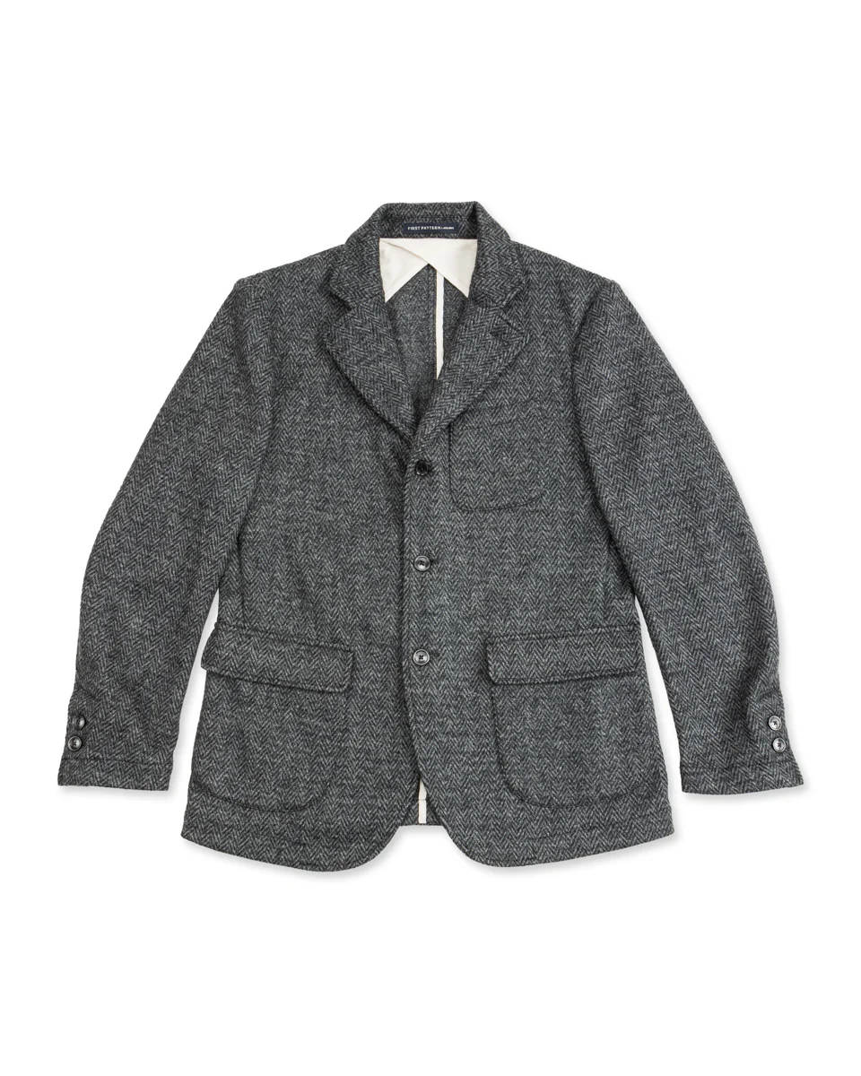 Evans Jacket - Grey Wool Herringbone