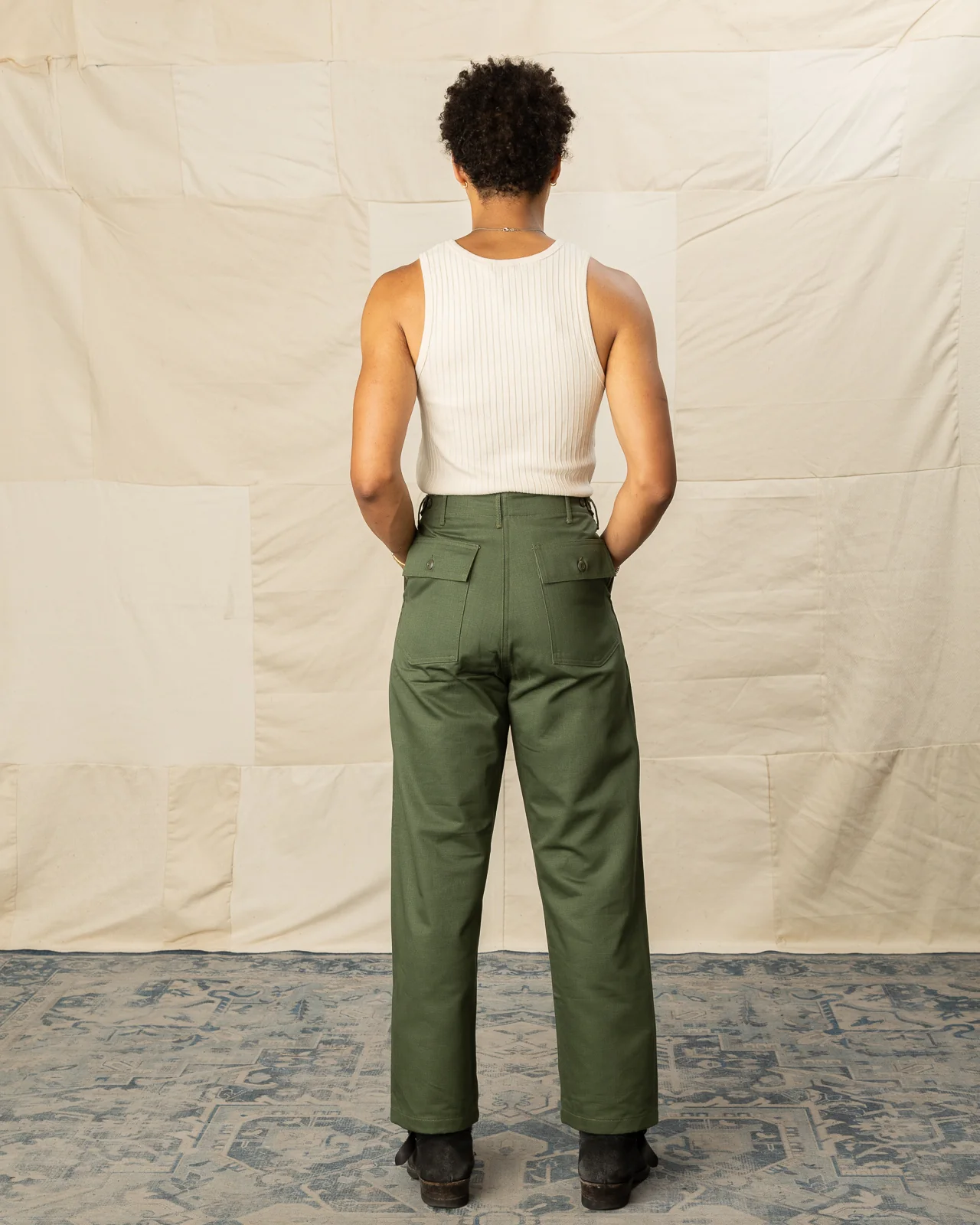 High Waist Fatigue Pants - Green 7 High Waist Fatigue Pants - Green