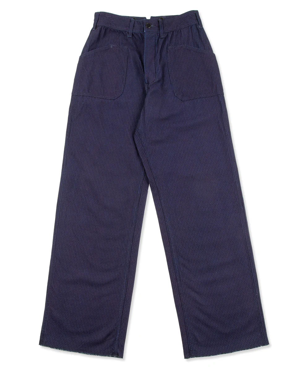 1920s "Sashiko" Montgomery Trousers - Deep Indigo