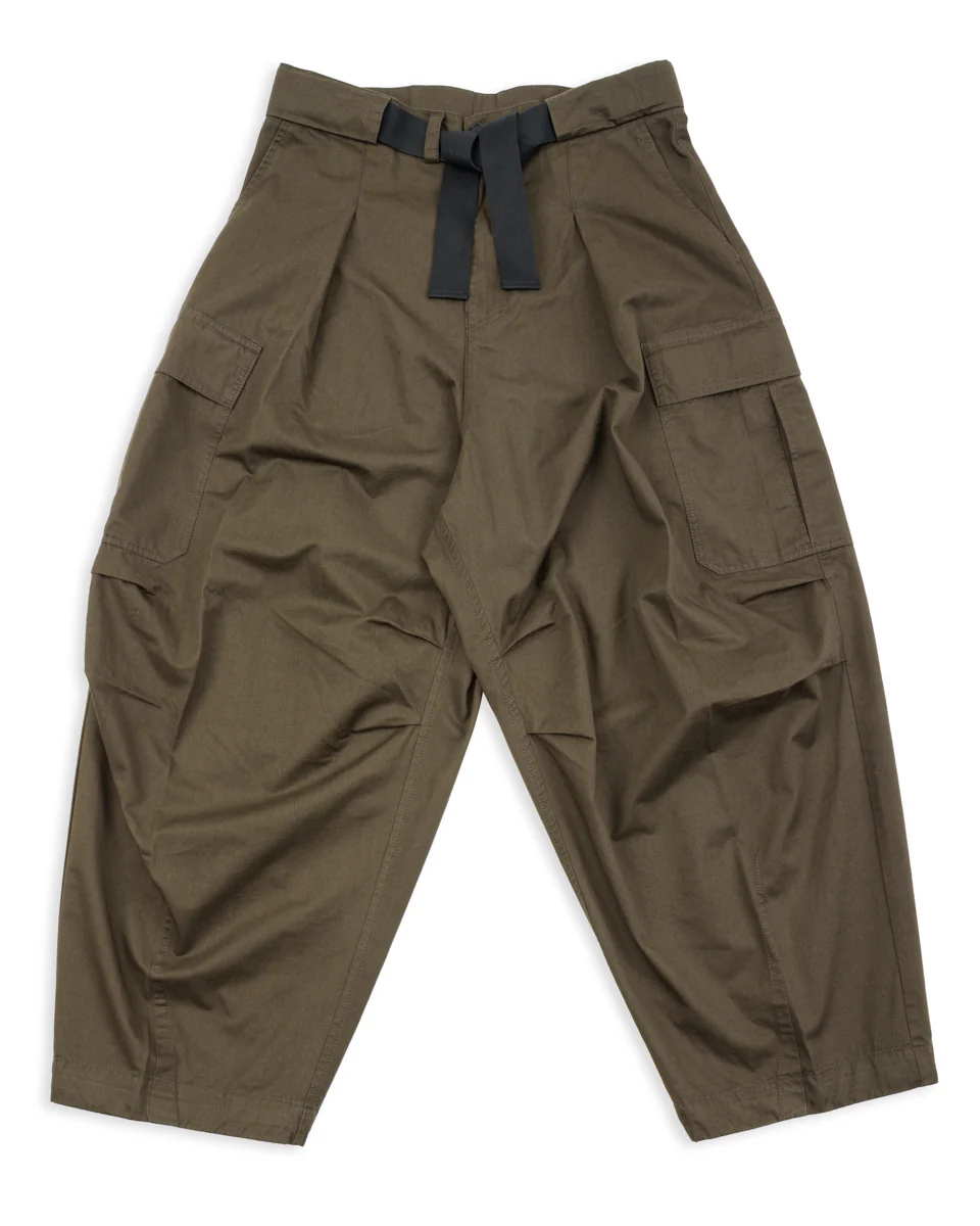 Benny Super Wide Balloon Trouser - Olive Drill 1 Benny Super Wide Balloon Trouser - Olive Drill