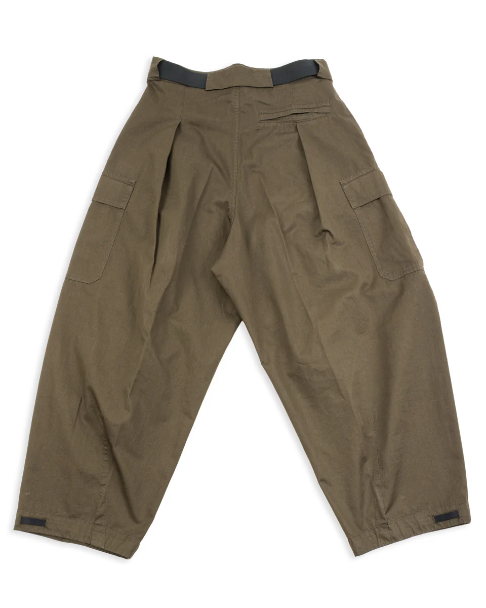 Benny Super Wide Balloon Trouser - Olive Drill 2 Benny Super Wide Balloon Trouser - Olive Drill