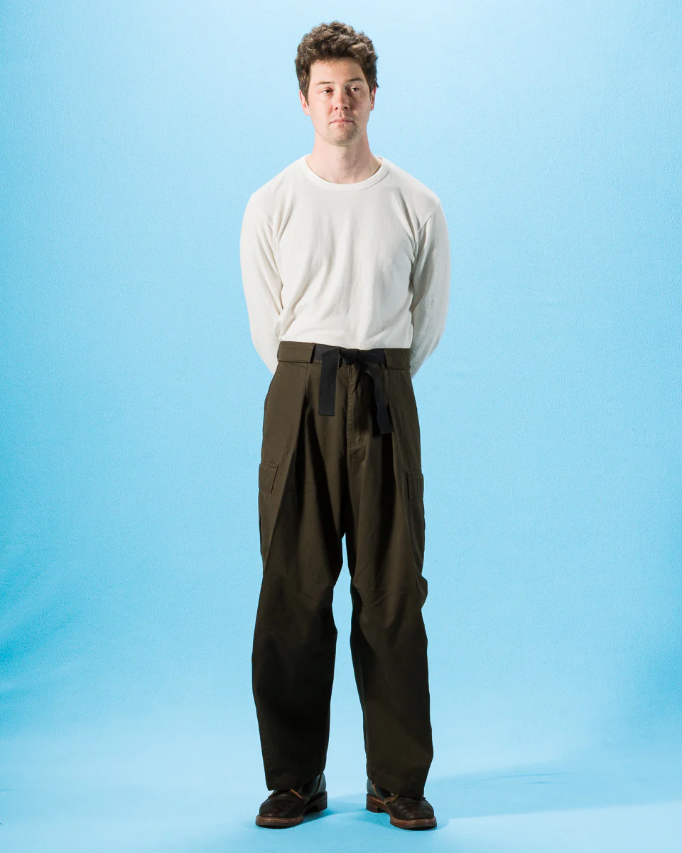 Benny Super Wide Balloon Trouser - Olive Drill 3 Benny Super Wide Balloon Trouser - Olive Drill