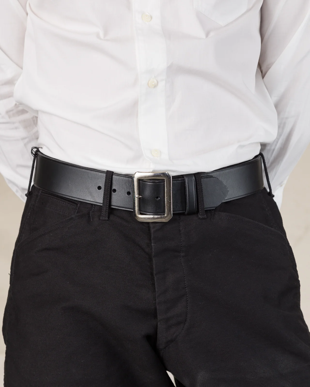 Plain Belt with 1950s NOS Buckle - Black 3 Plain Belt with 1950s NOS Buckle - Black