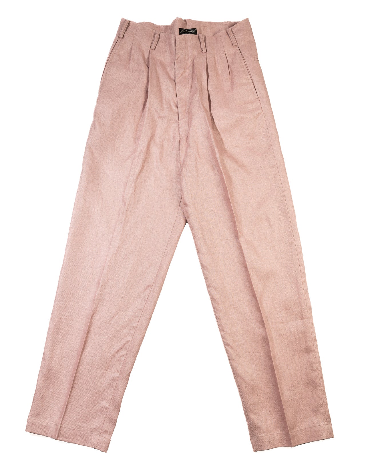 Double Pleats Linen Trousers - Pink 1 Double Pleats Linen Trousers - Pink
