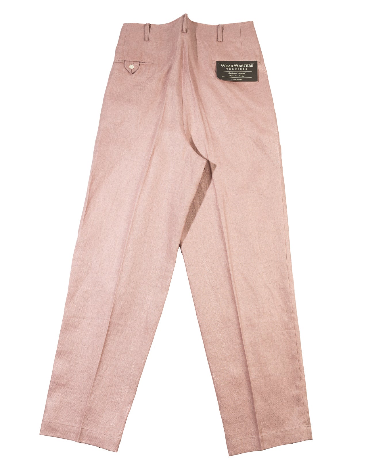 Double Pleats Linen Trousers - Pink 2 Double Pleats Linen Trousers - Pink