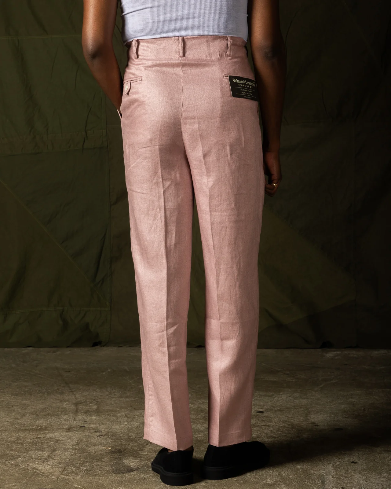 Double Pleats Linen Trousers - Pink 5 Double Pleats Linen Trousers - Pink