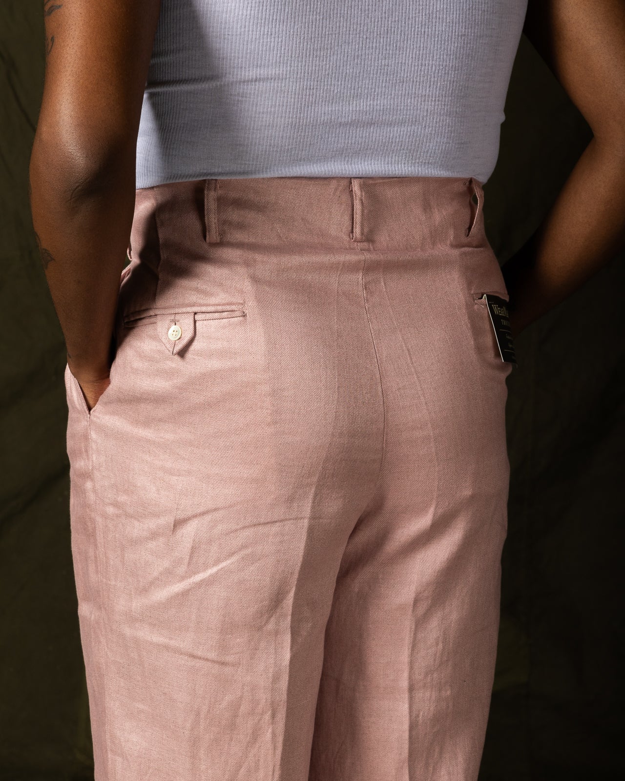 Double Pleats Linen Trousers - Pink 7 Double Pleats Linen Trousers - Pink