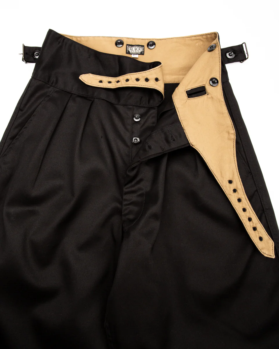Black Chino Wide Gurkha Pants - Midnight Black 12 Black Chino Wide Gurkha Pants - Midnight Black