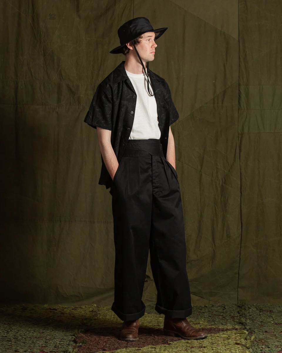 Black Chino Wide Gurkha Pants - Midnight Black 3 Black Chino Wide Gurkha Pants - Midnight Black
