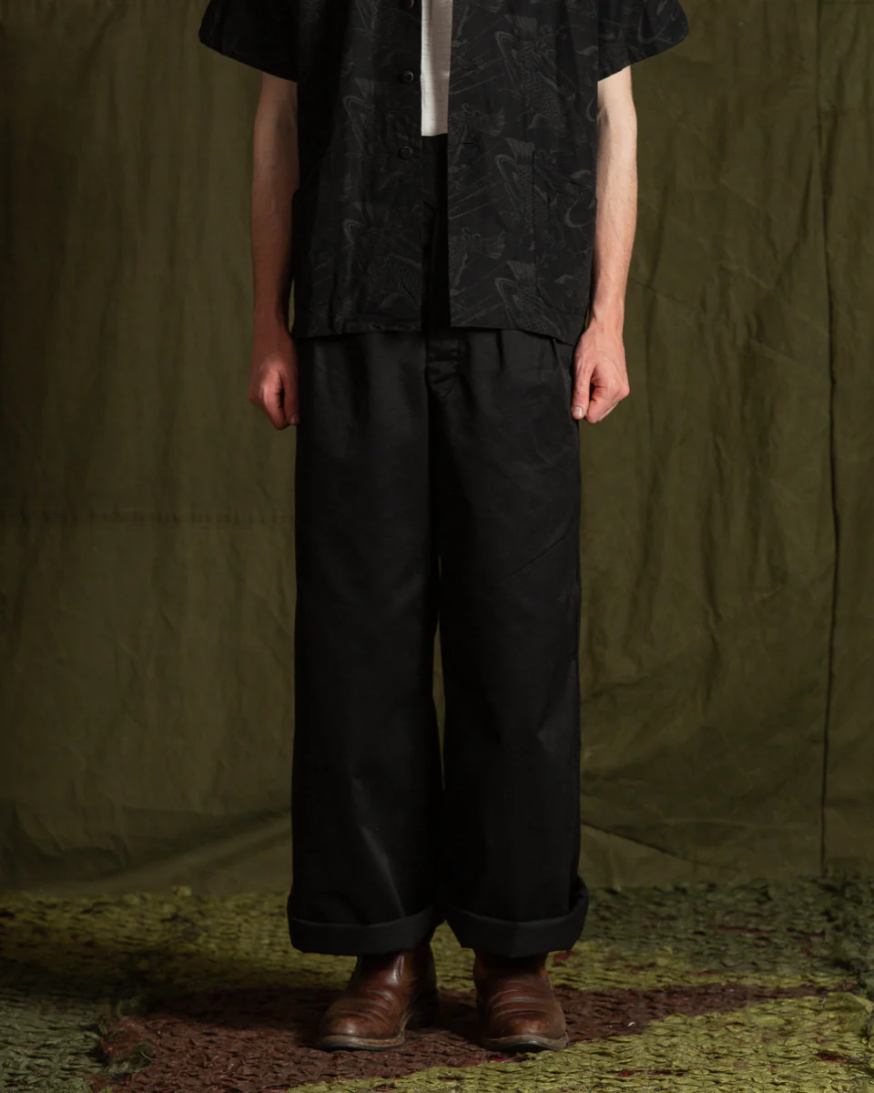 Black Chino Wide Gurkha Pants - Midnight Black 5 Black Chino Wide Gurkha Pants - Midnight Black