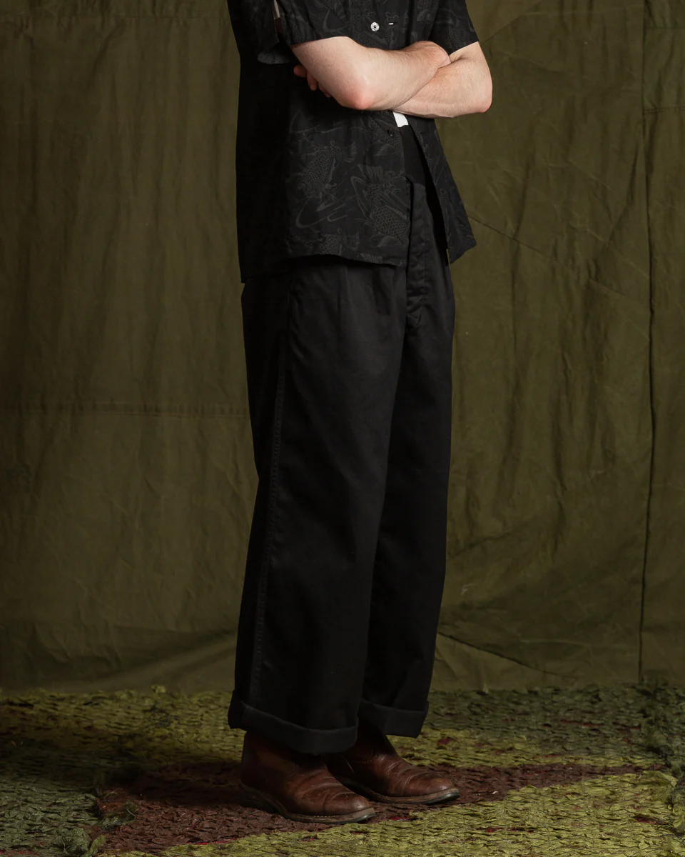 Black Chino Wide Gurkha Pants - Midnight Black 6 Black Chino Wide Gurkha Pants - Midnight Black