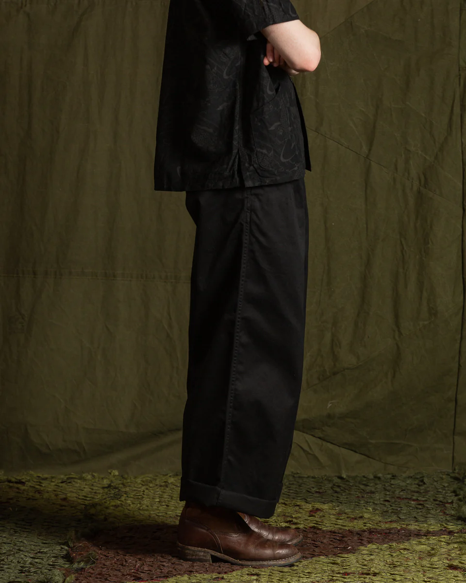 Black Chino Wide Gurkha Pants - Midnight Black 7 Black Chino Wide Gurkha Pants - Midnight Black