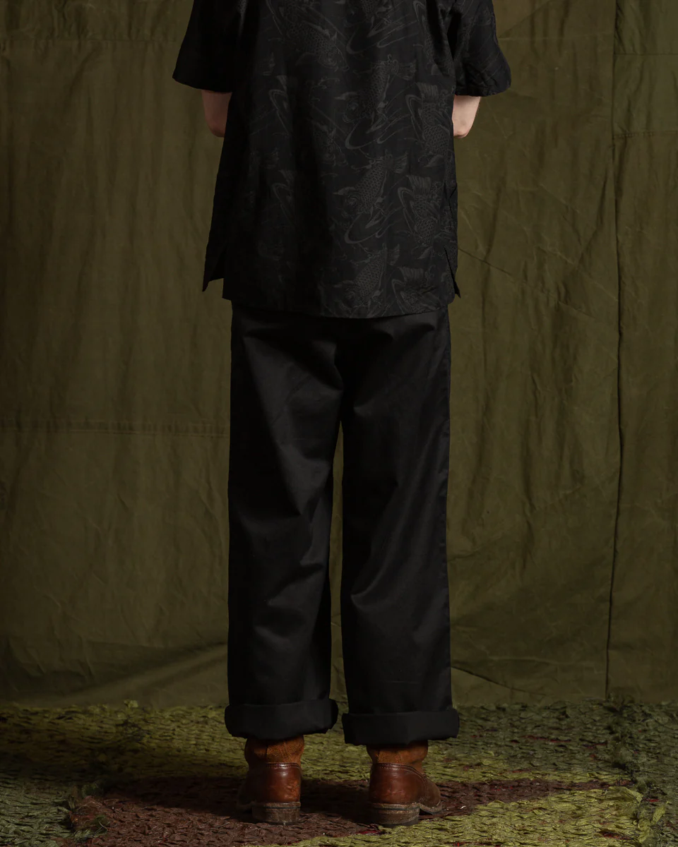 Black Chino Wide Gurkha Pants - Midnight Black 8 Black Chino Wide Gurkha Pants - Midnight Black