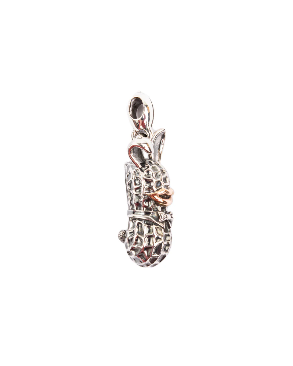 Large Bunny Peanuts - Silver x 10K Gold 2 Large Bunny Peanuts - Silver x 10K Gold