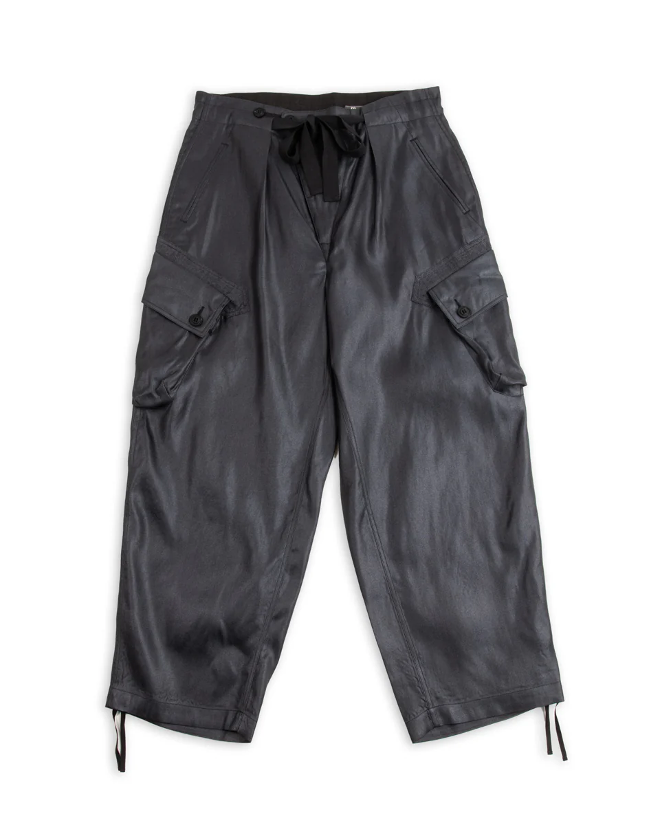 Adjustable Cargo Pants - High Twist Tussah Silk Twill/Midnight
