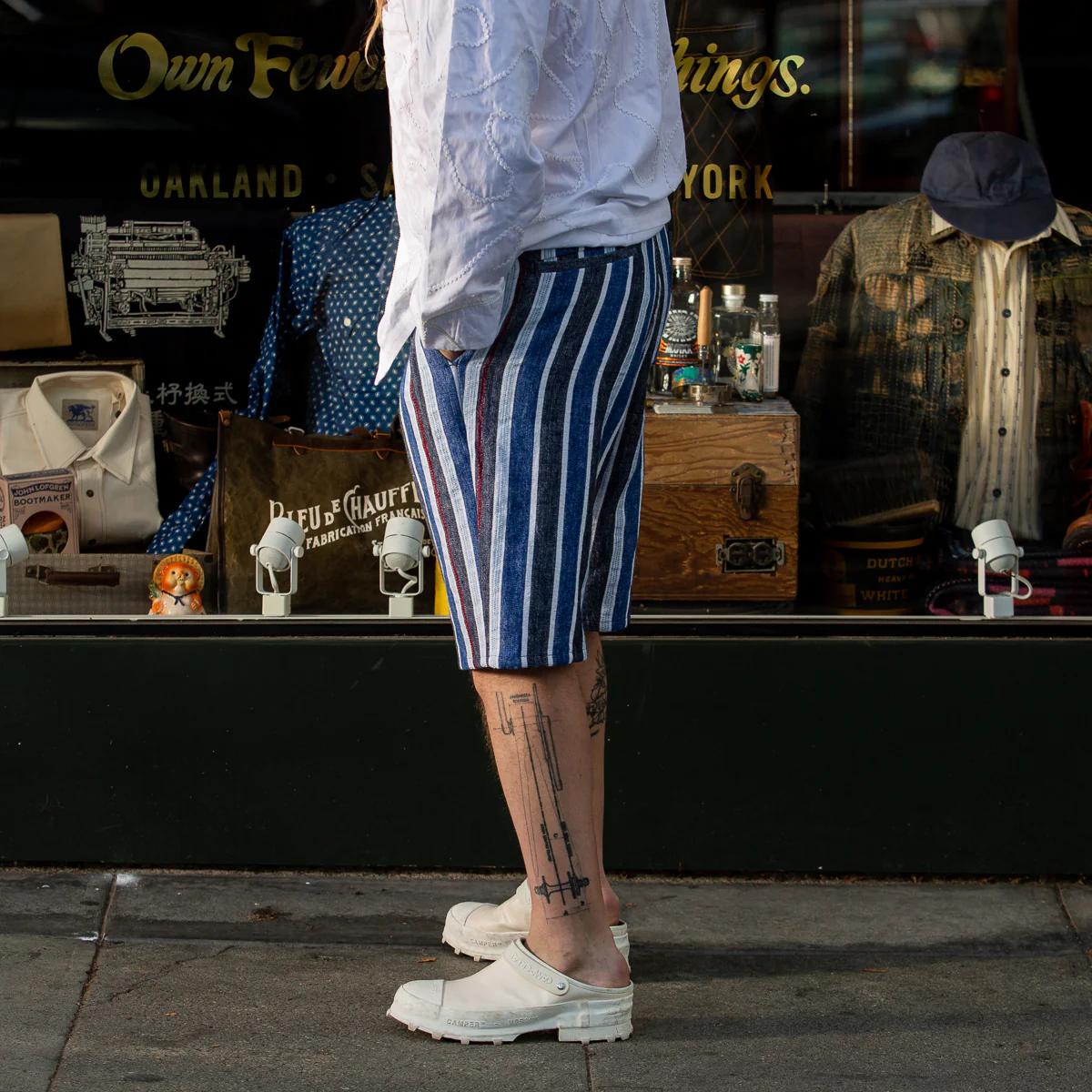 Drop Crotch Shorts - Indigo Mud Cloth 4 Drop Crotch Shorts - Indigo Mud Cloth