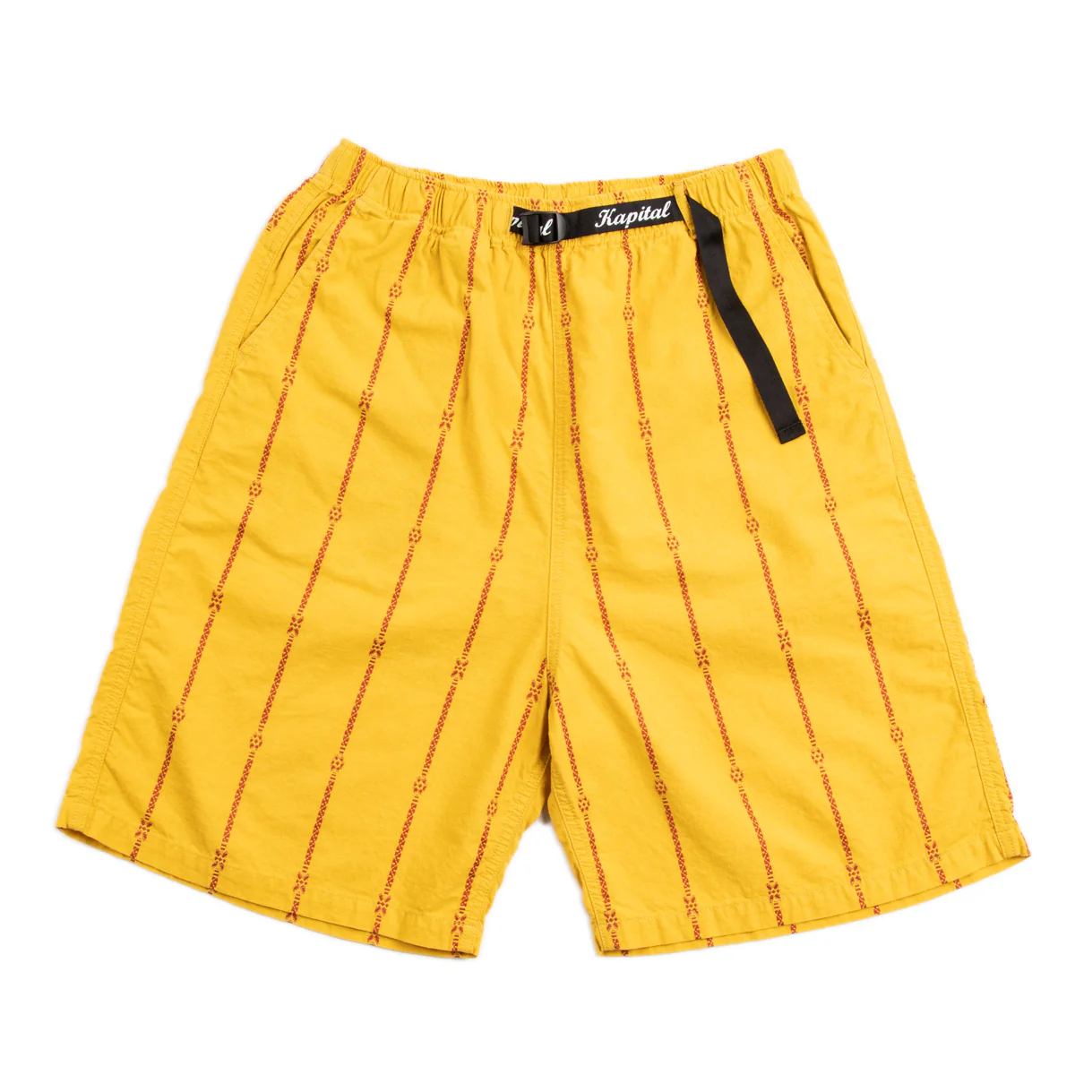 Cotton Linen SIAM Stripe EASY Shorts - Yellow 1 Cotton Linen SIAM Stripe EASY Shorts - Yellow
