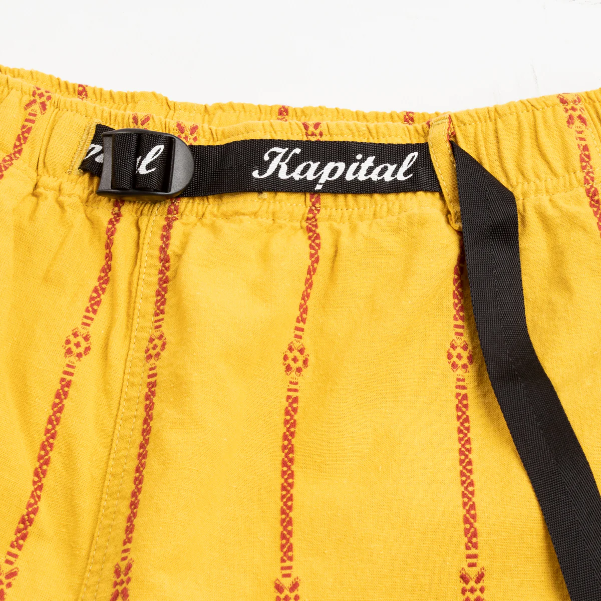 Cotton Linen SIAM Stripe EASY Shorts - Yellow 7 Cotton Linen SIAM Stripe EASY Shorts - Yellow