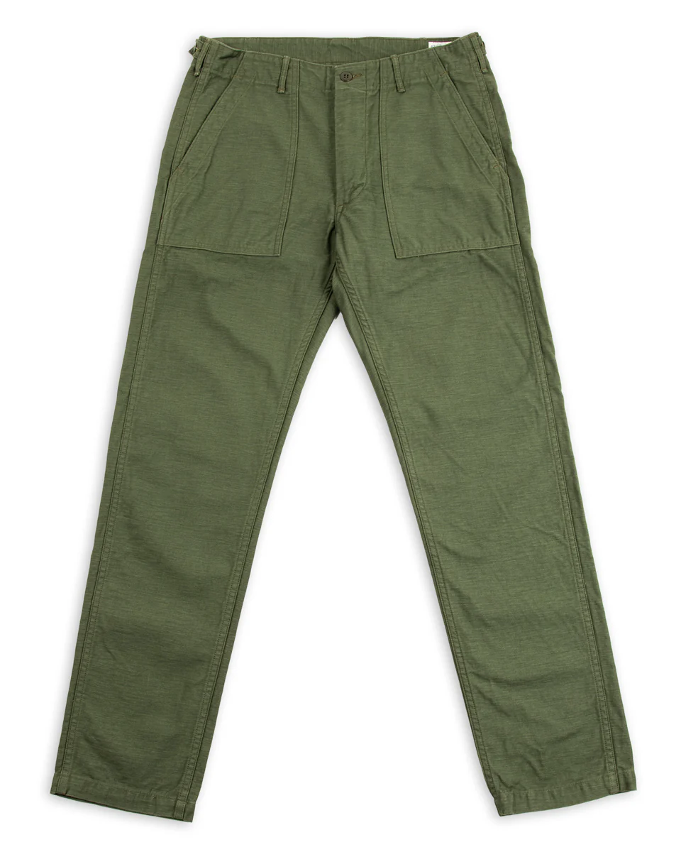 Slim Fit Fatigue Pants - Olive Reverse Sateen