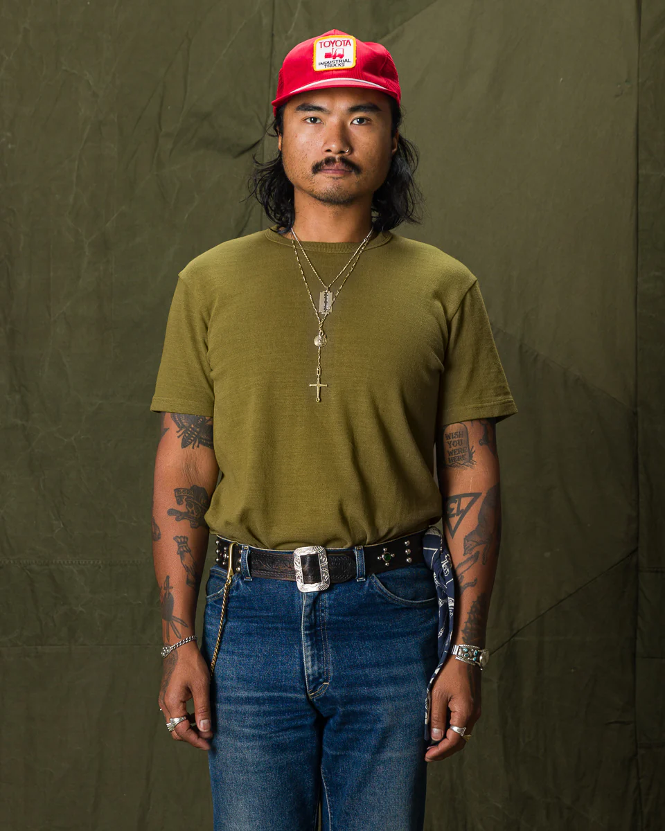 Wakayama Special Loopwheel Tee - Martini Olive 5 Wakayama Special Loopwheel Tee - Martini Olive