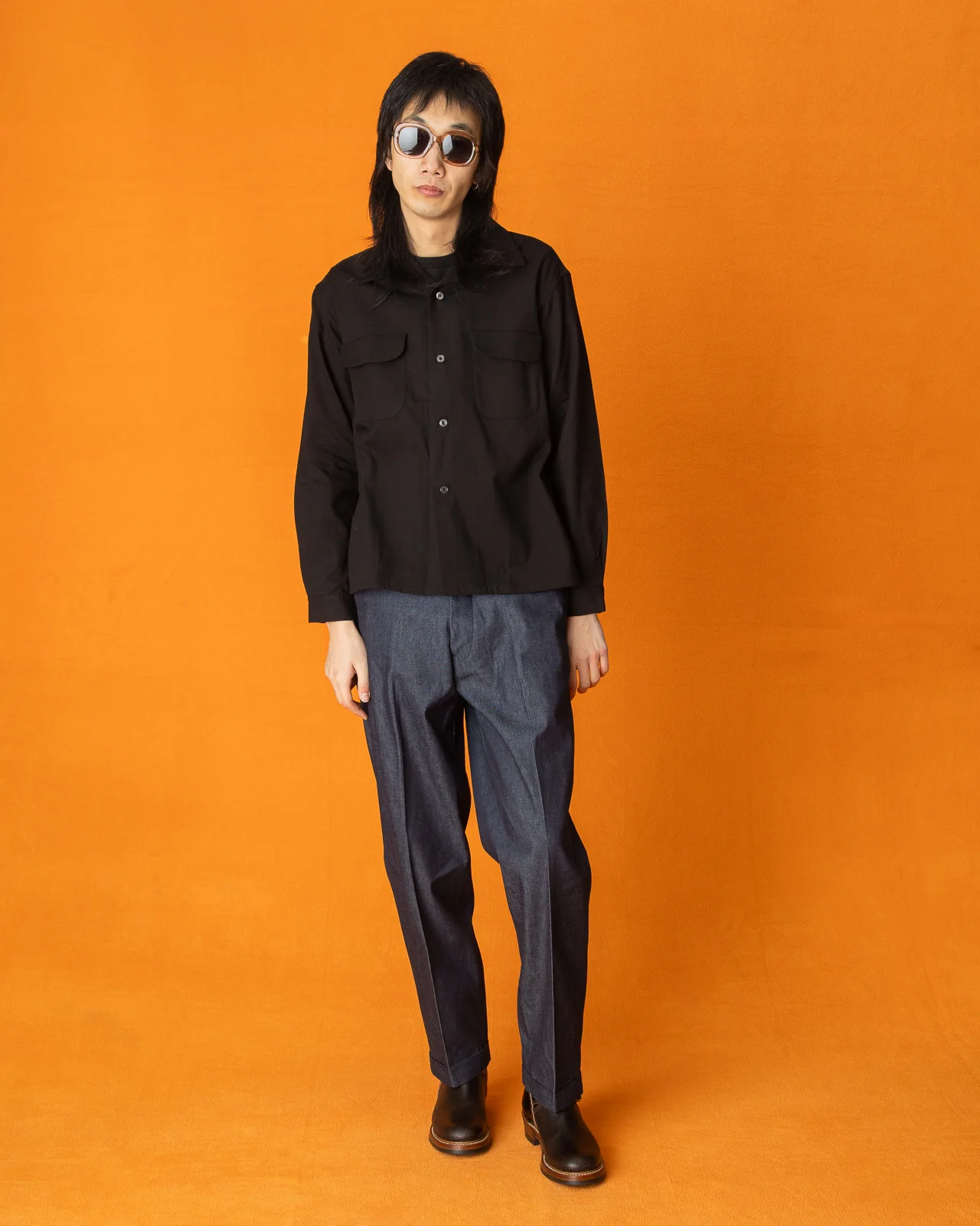 Double Cloth Flap Pocket Shirt - Black 3 Double Cloth Flap Pocket Shirt - Black