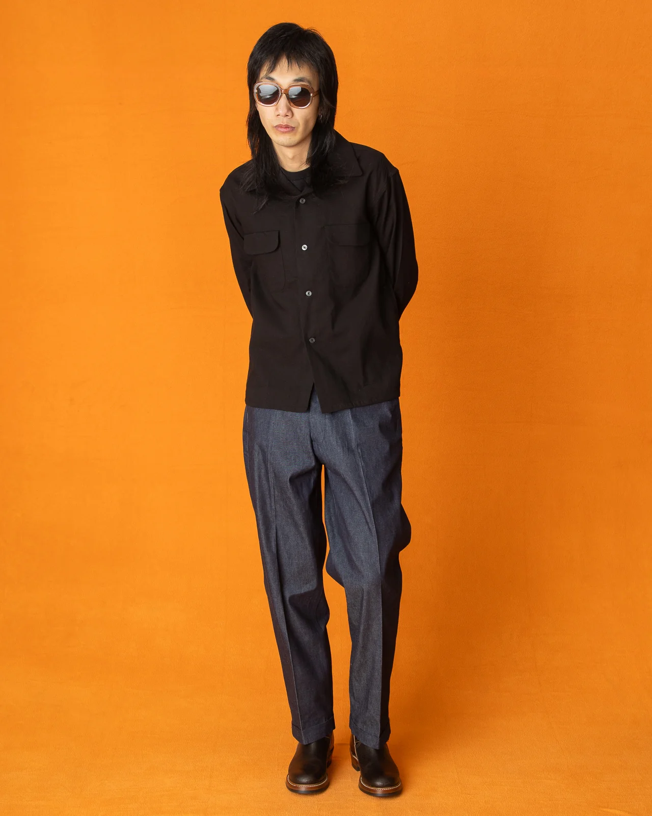 Double Cloth Flap Pocket Shirt - Black 4 Double Cloth Flap Pocket Shirt - Black