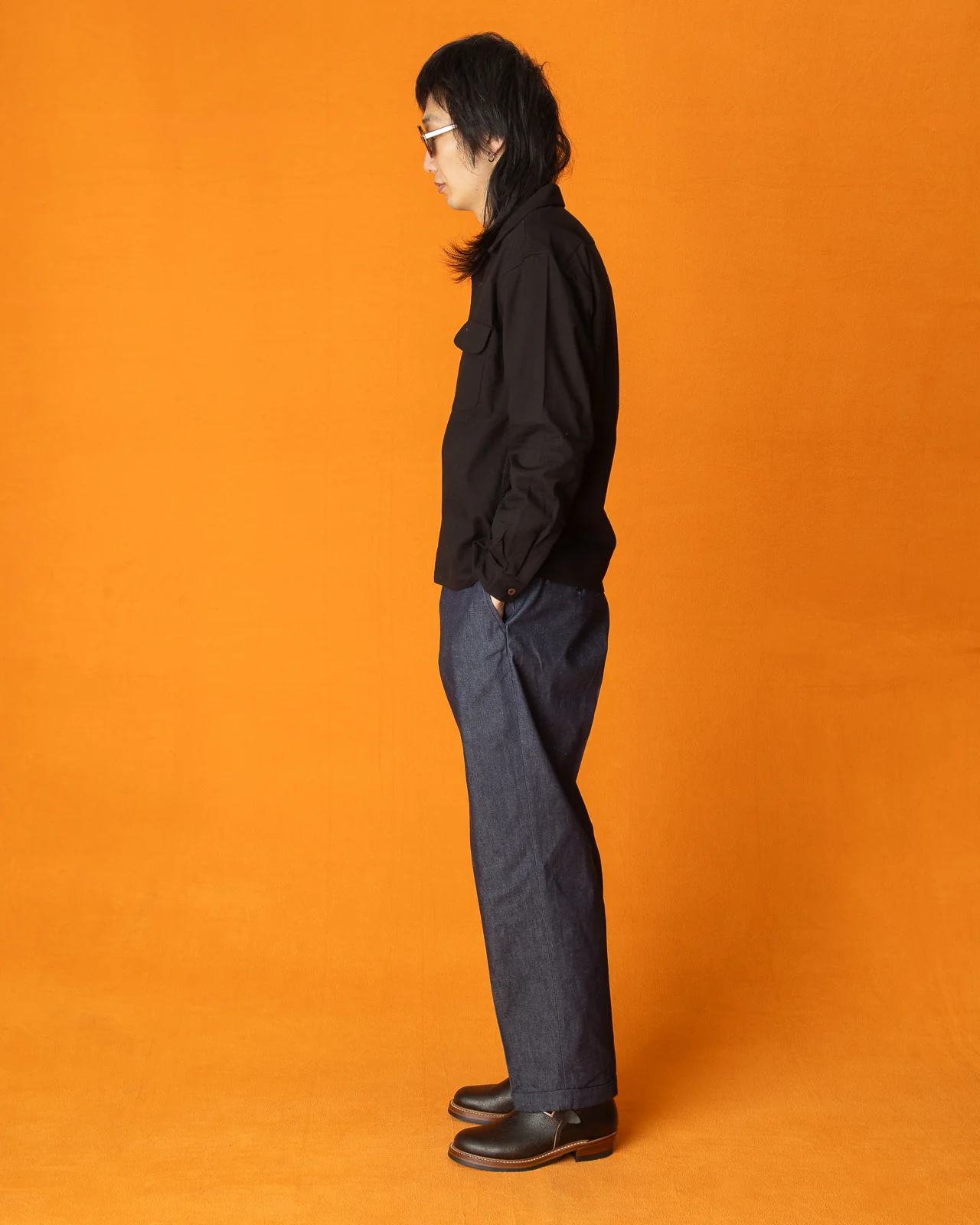 Double Cloth Flap Pocket Shirt - Black 6 Double Cloth Flap Pocket Shirt - Black