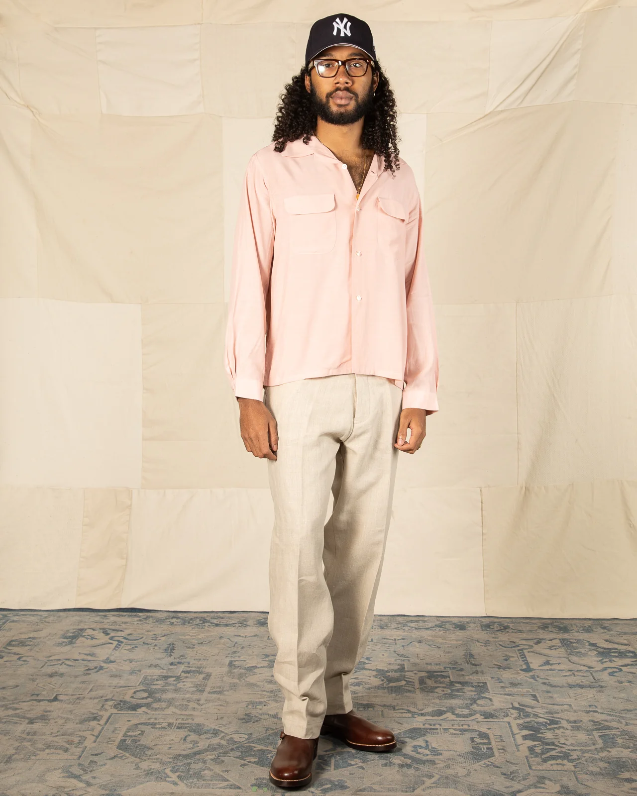 Flap Pocket Rayon Shirt - Pink 3 Flap Pocket Rayon Shirt - Pink