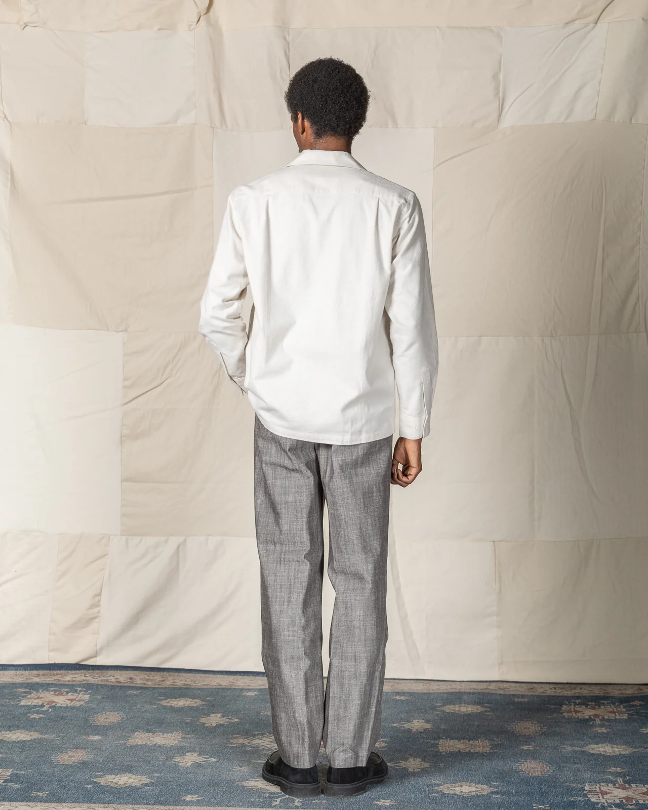 Flap Pocket Flannel Shirt - White 5 Flap Pocket Flannel Shirt - White