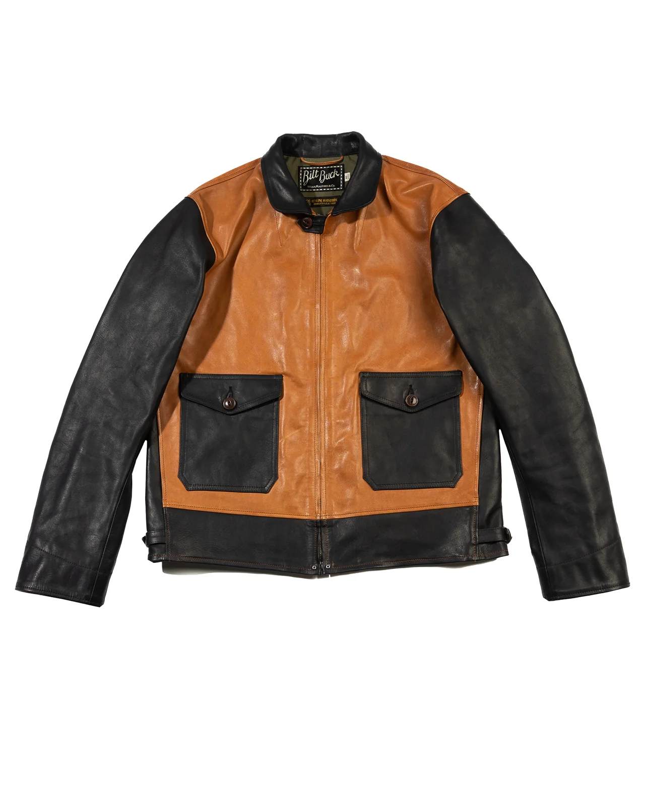 Horsehide A-1 Zip Jacket - Black / Brown