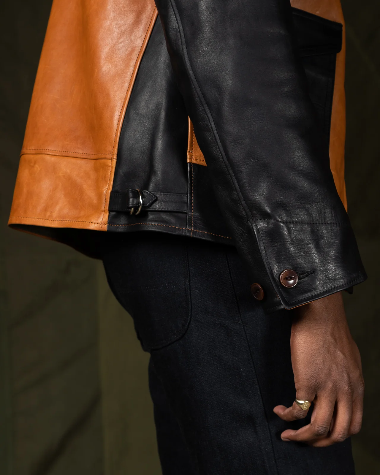 Horsehide A-1 Zip Jacket - Black / Brown 10 Horsehide A-1 Zip Jacket - Black / Brown