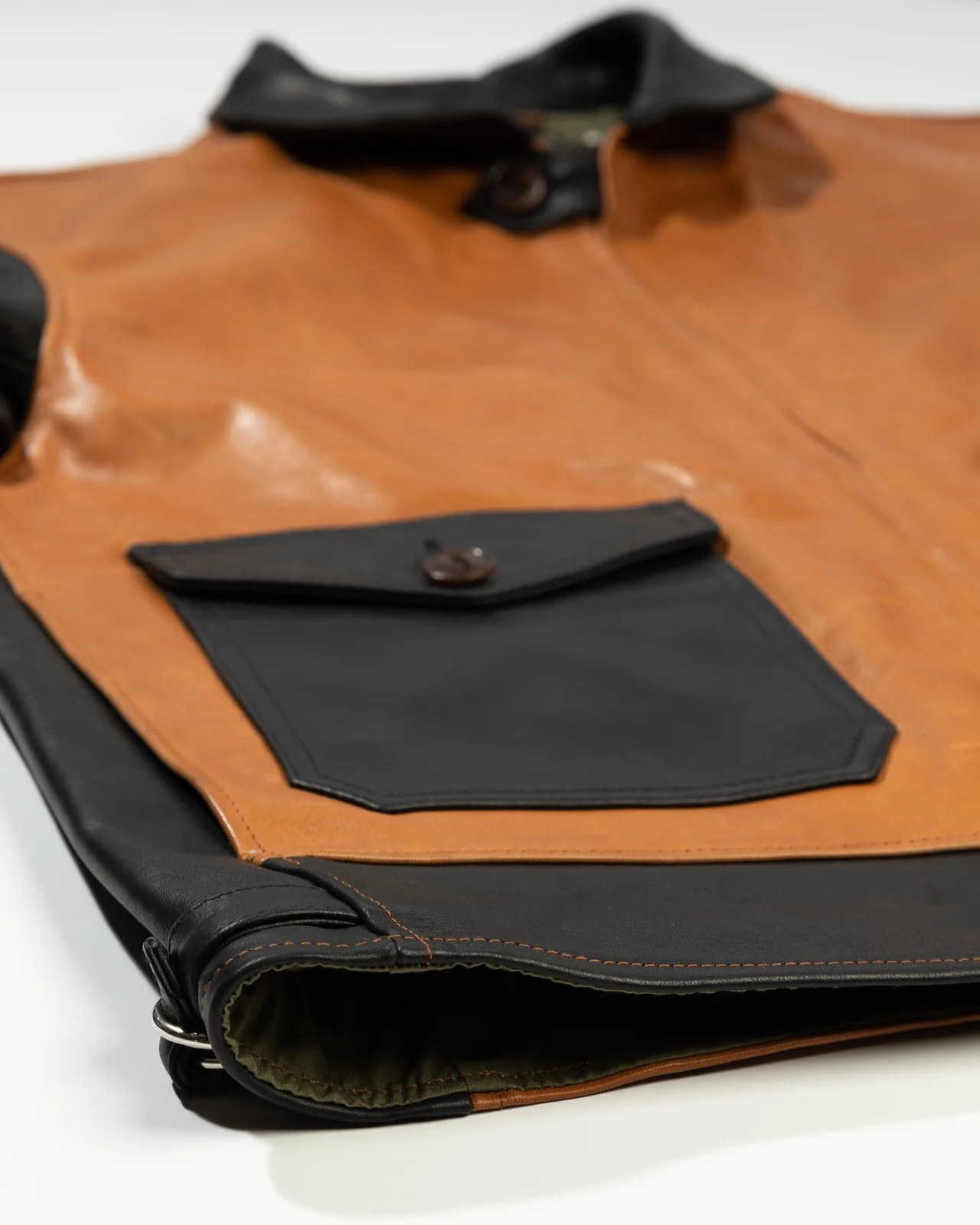 Horsehide A-1 Zip Jacket - Black / Brown 19 Horsehide A-1 Zip Jacket - Black / Brown