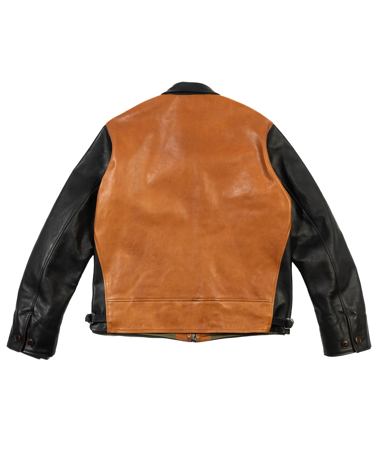 Horsehide A-1 Zip Jacket - Black / Brown 2 Horsehide A-1 Zip Jacket - Black / Brown