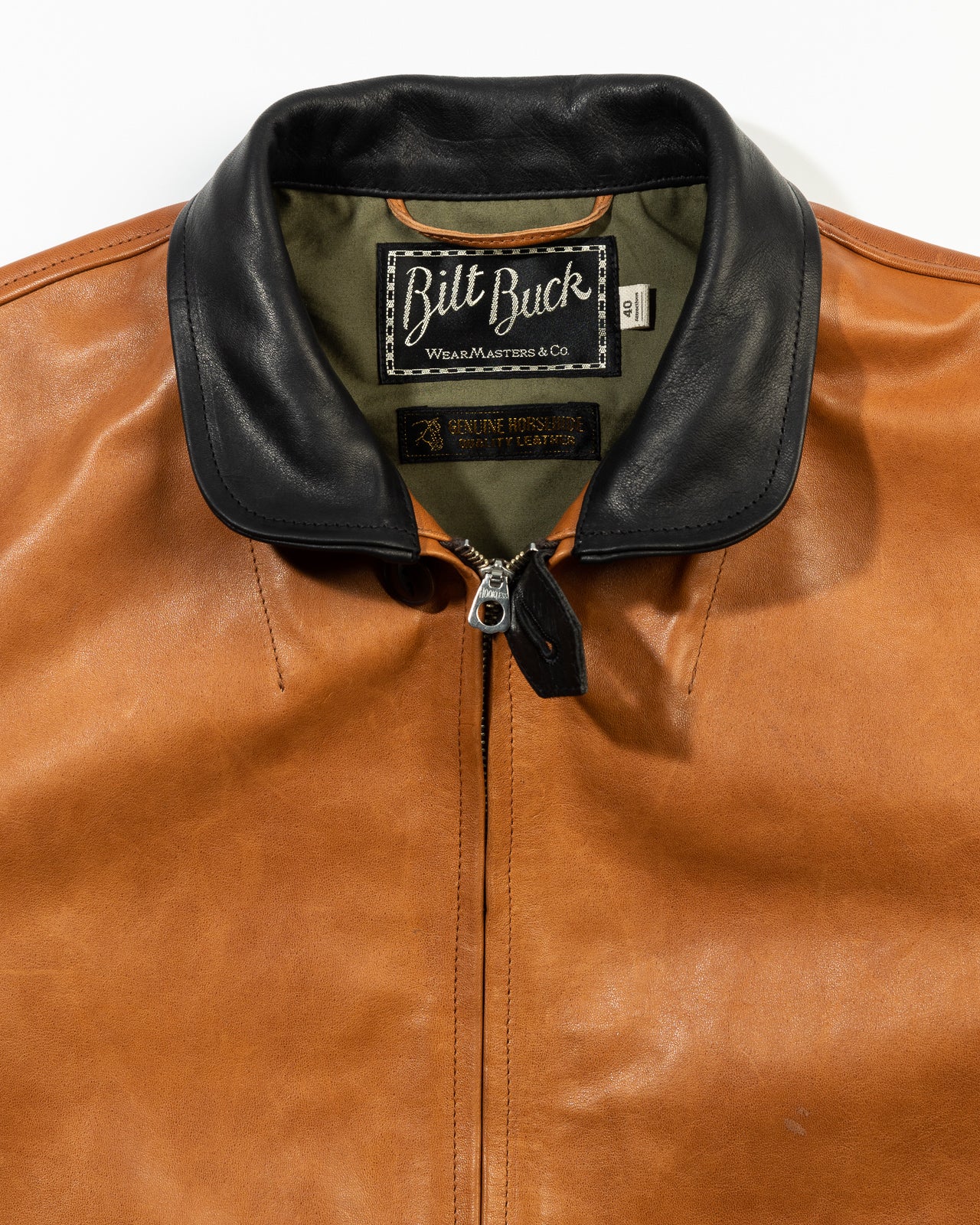 Horsehide A-1 Zip Jacket - Black / Brown 24 Horsehide A-1 Zip Jacket - Black / Brown