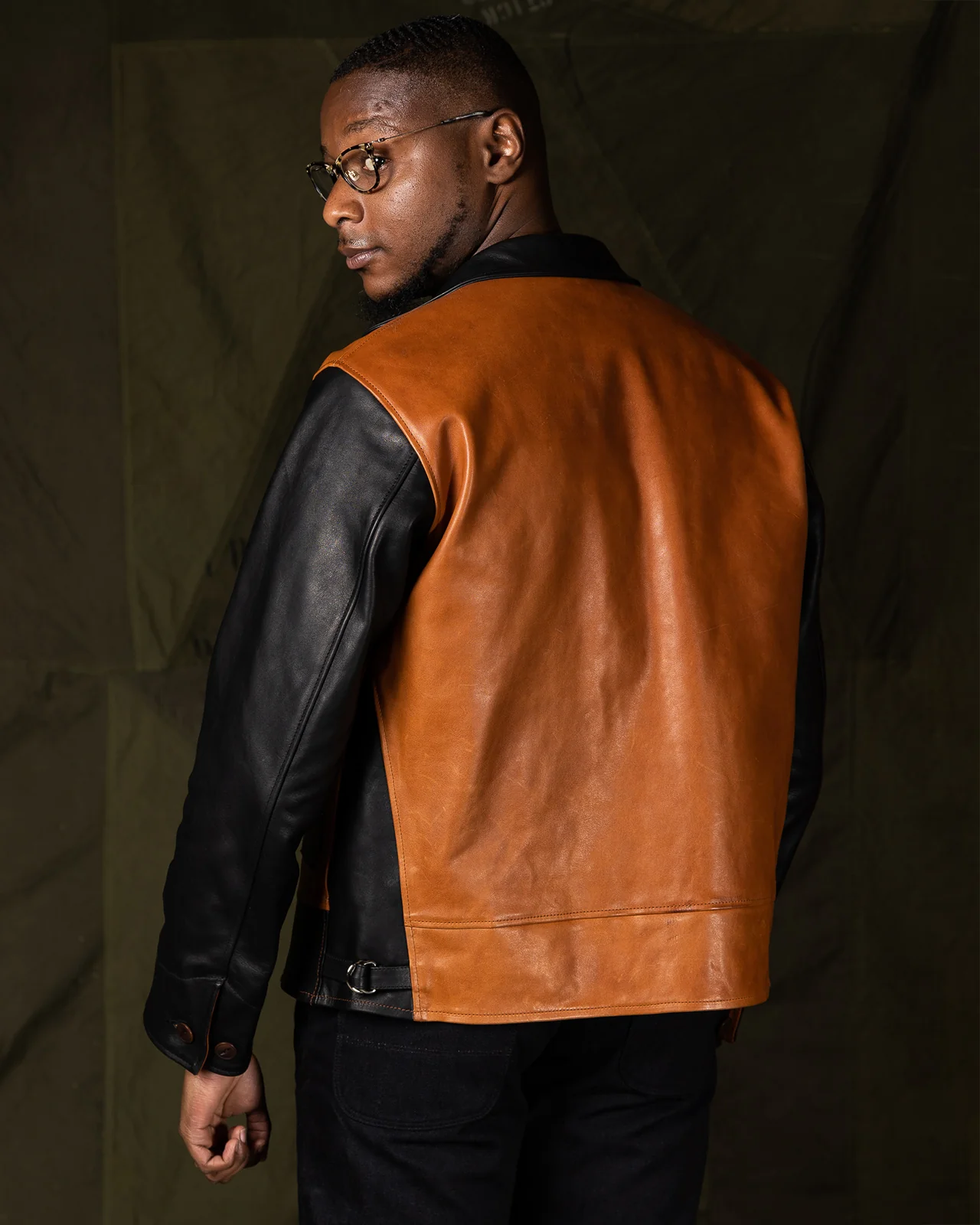 Horsehide A-1 Zip Jacket - Black / Brown 7 Horsehide A-1 Zip Jacket - Black / Brown