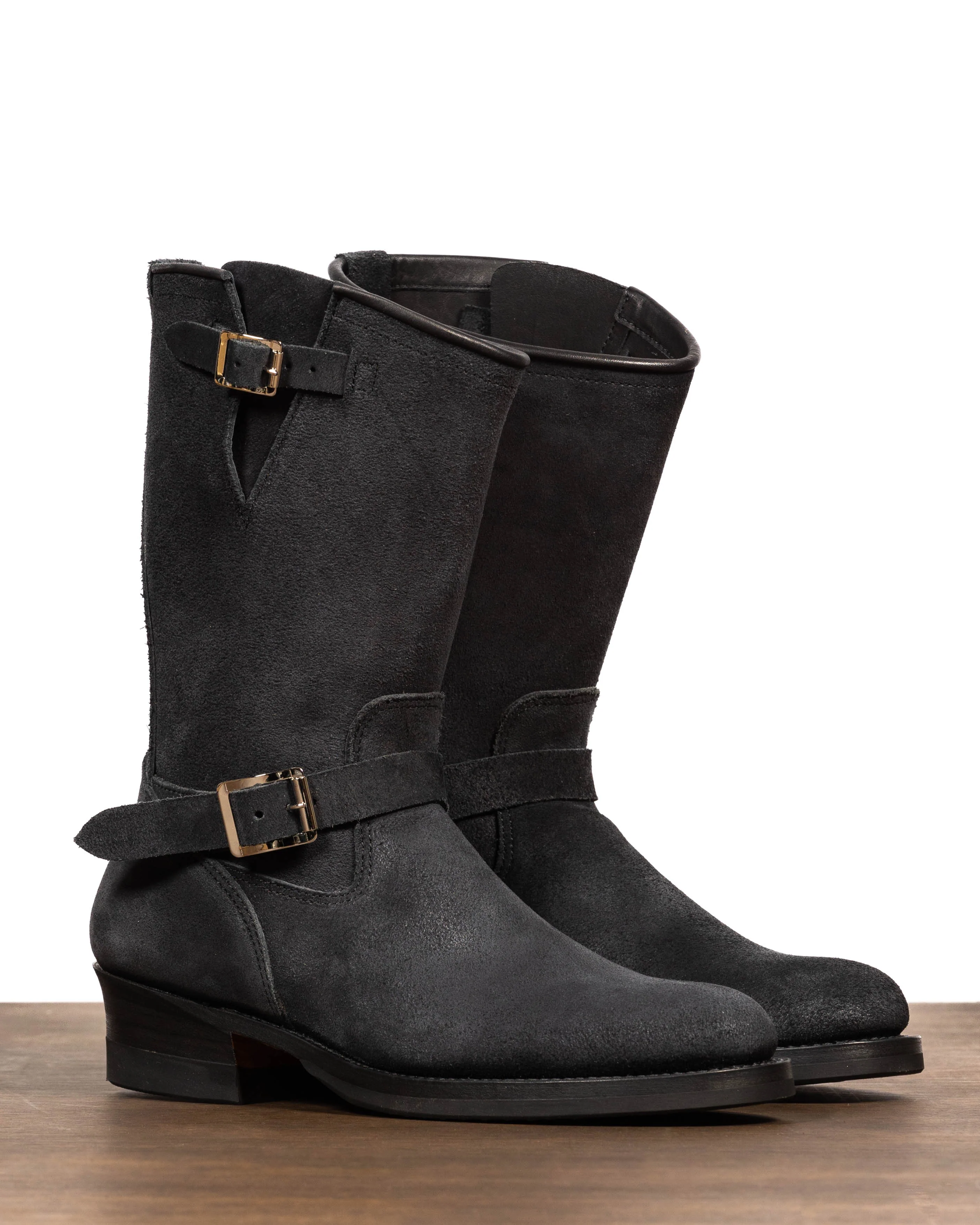Suede Engineer Boot - Black