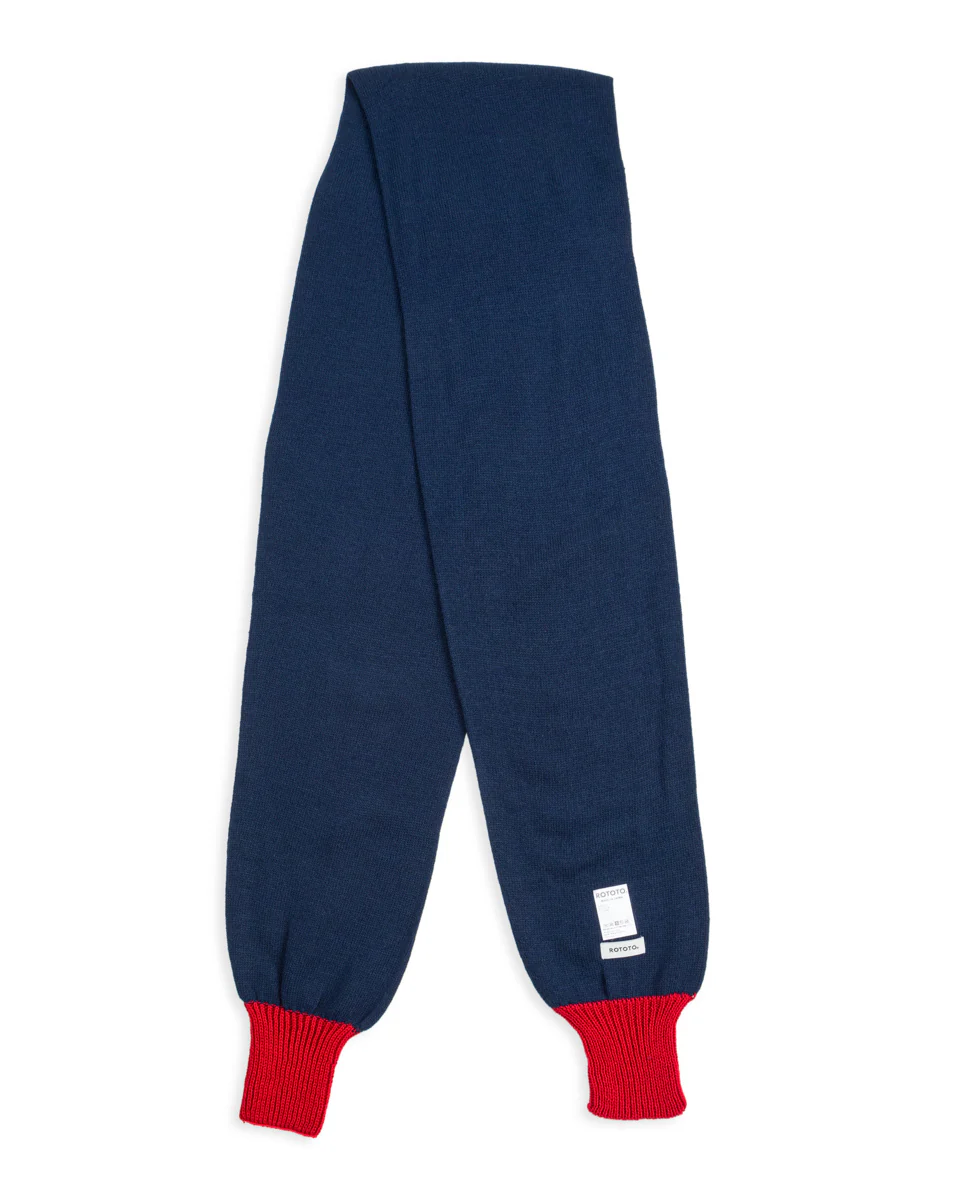 Sweater Sleeve Scarf - Navy/Red 1 Sweater Sleeve Scarf - Navy/Red