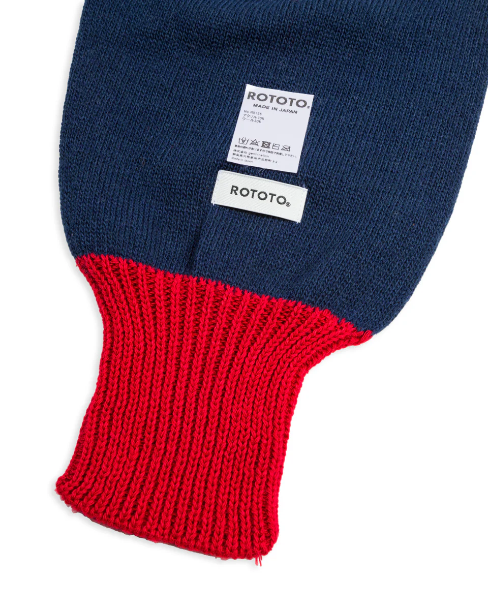 Sweater Sleeve Scarf - Navy/Red 2 Sweater Sleeve Scarf - Navy/Red