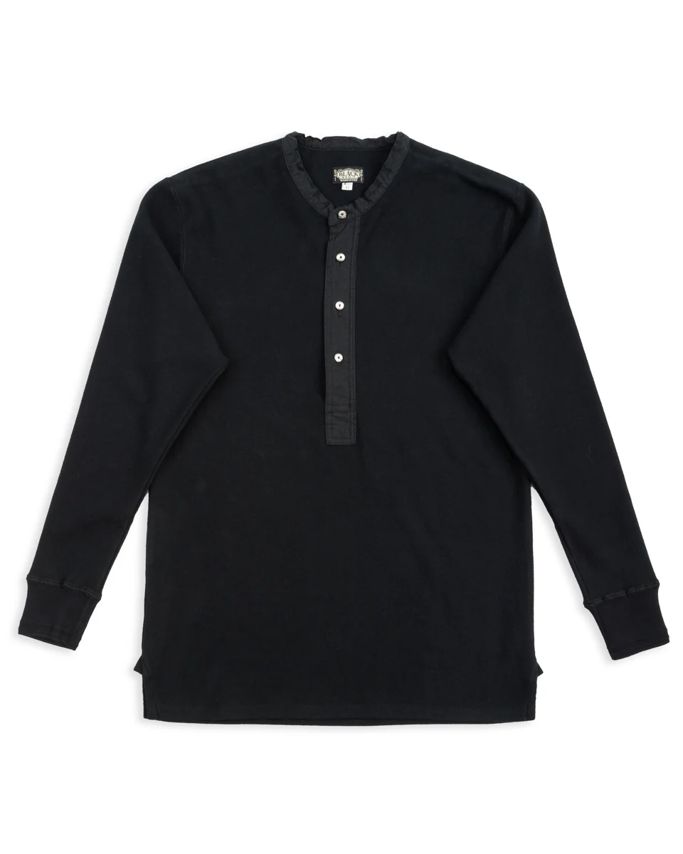Heavyweight 1920s Amish Henley - Black 1 Heavyweight 1920s Amish Henley - Black