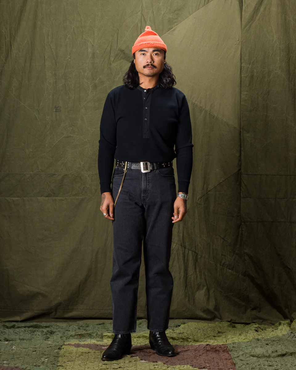 Heavyweight 1920s Amish Henley - Black 3 Heavyweight 1920s Amish Henley - Black