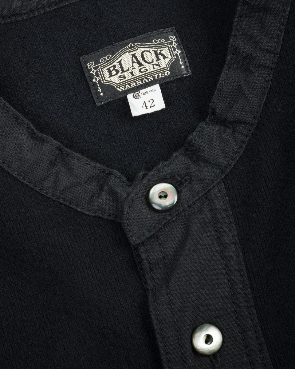 Heavyweight 1920s Amish Henley - Black 6 Heavyweight 1920s Amish Henley - Black