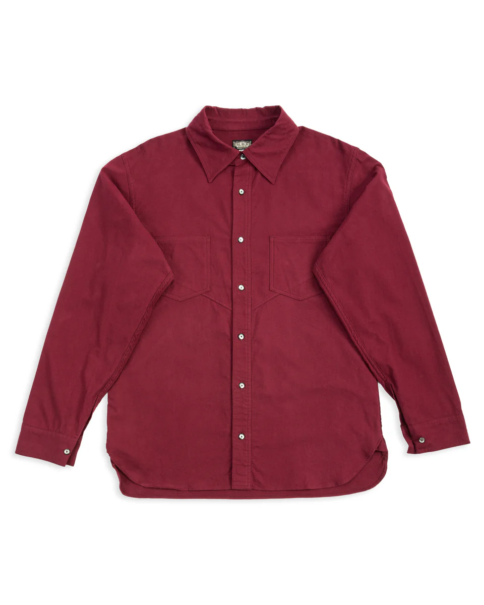 1920s Cow Boy Flannel Shirt - Bordeaux