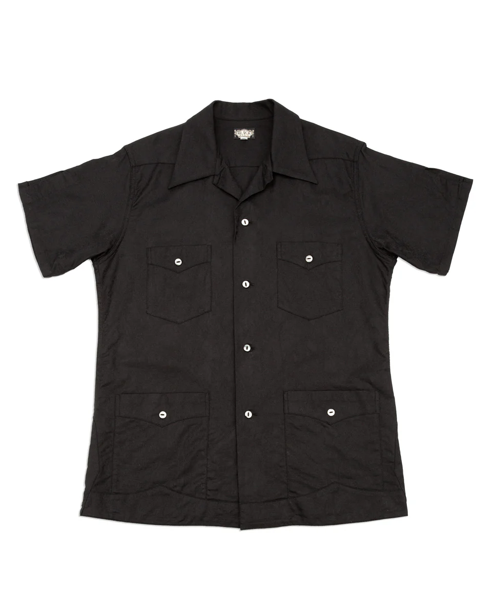 “Paisley Jacquard” Cigar Shirt - Midnight Black